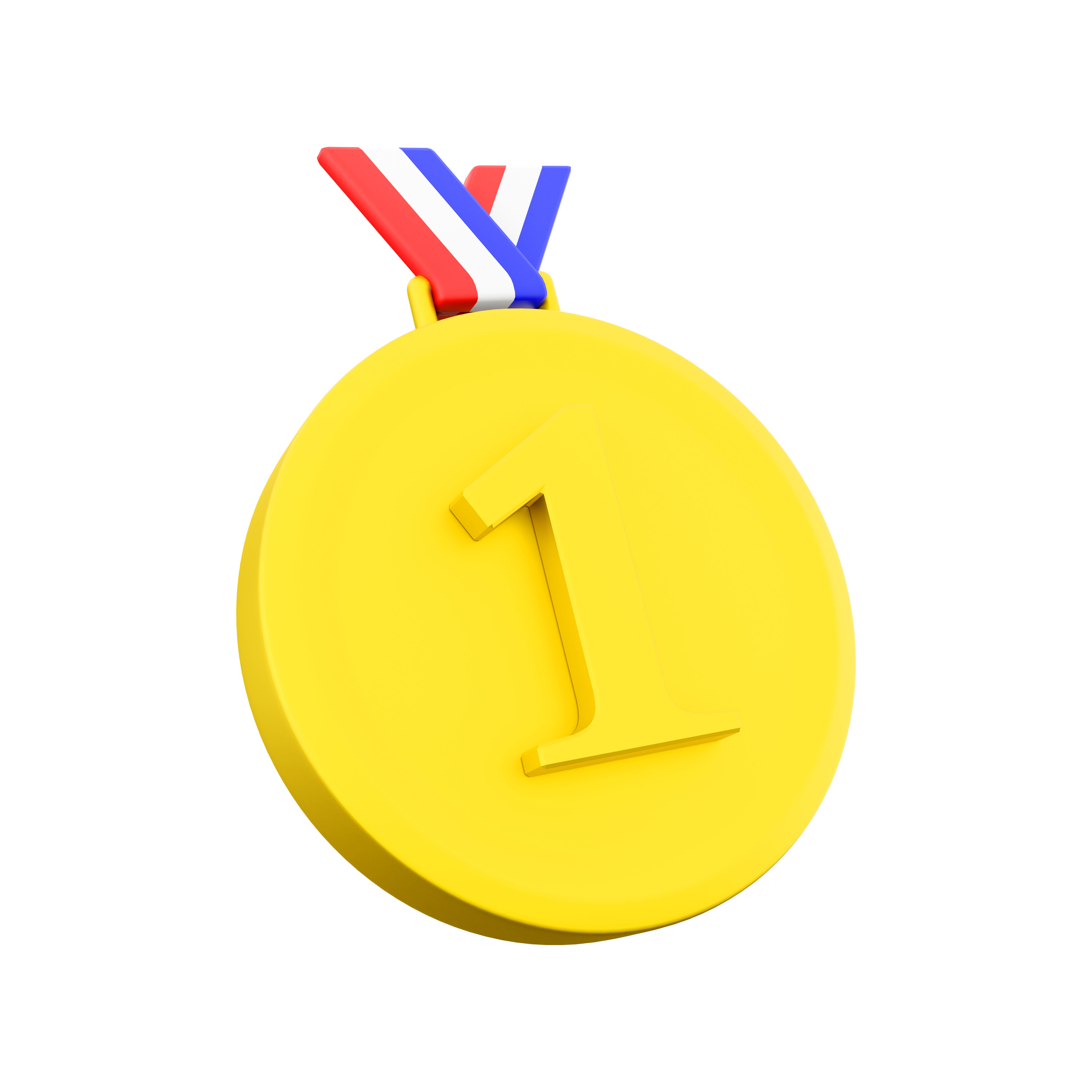 3d  first place gold medal icon 3D model_4