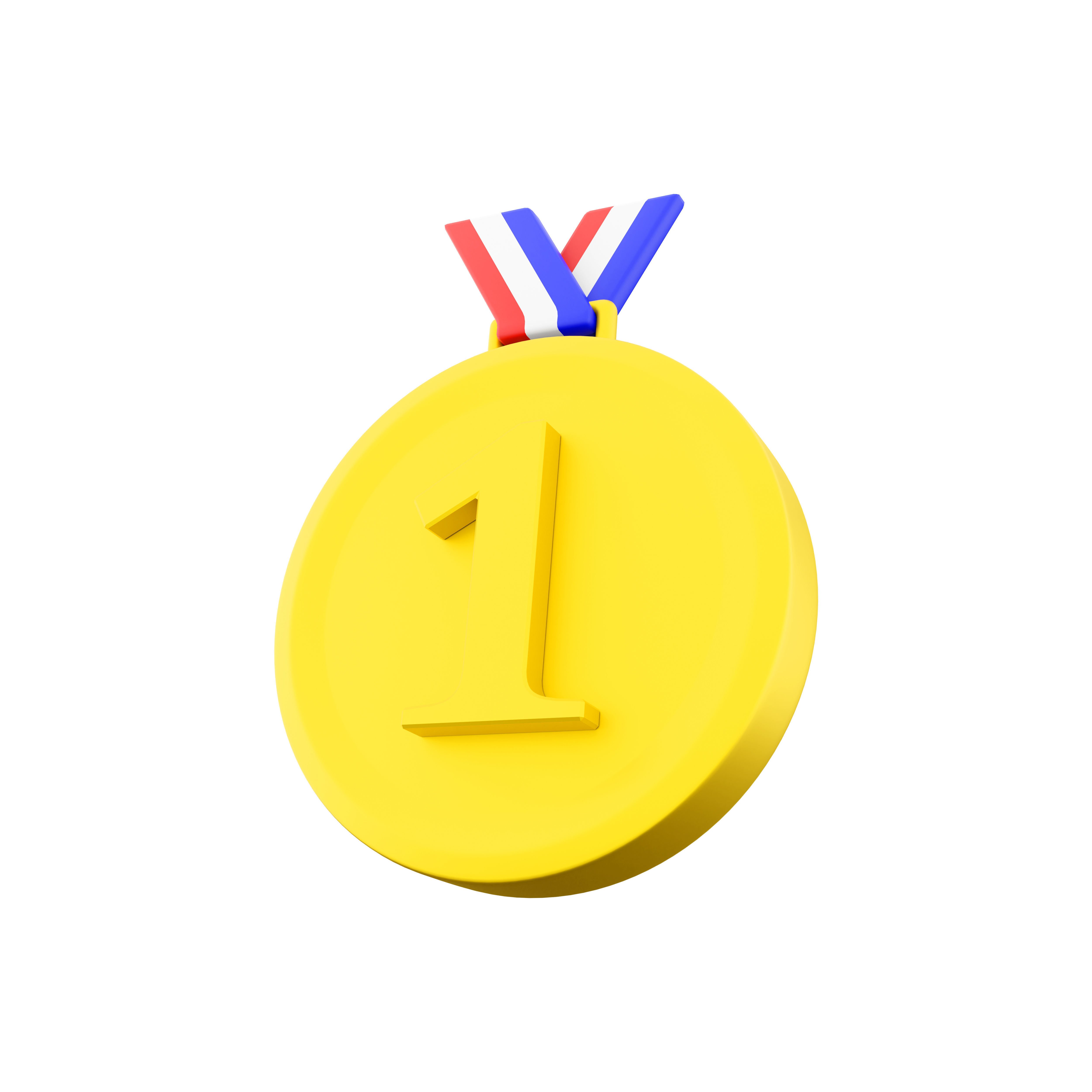 3d  first place gold medal icon 3D model_2