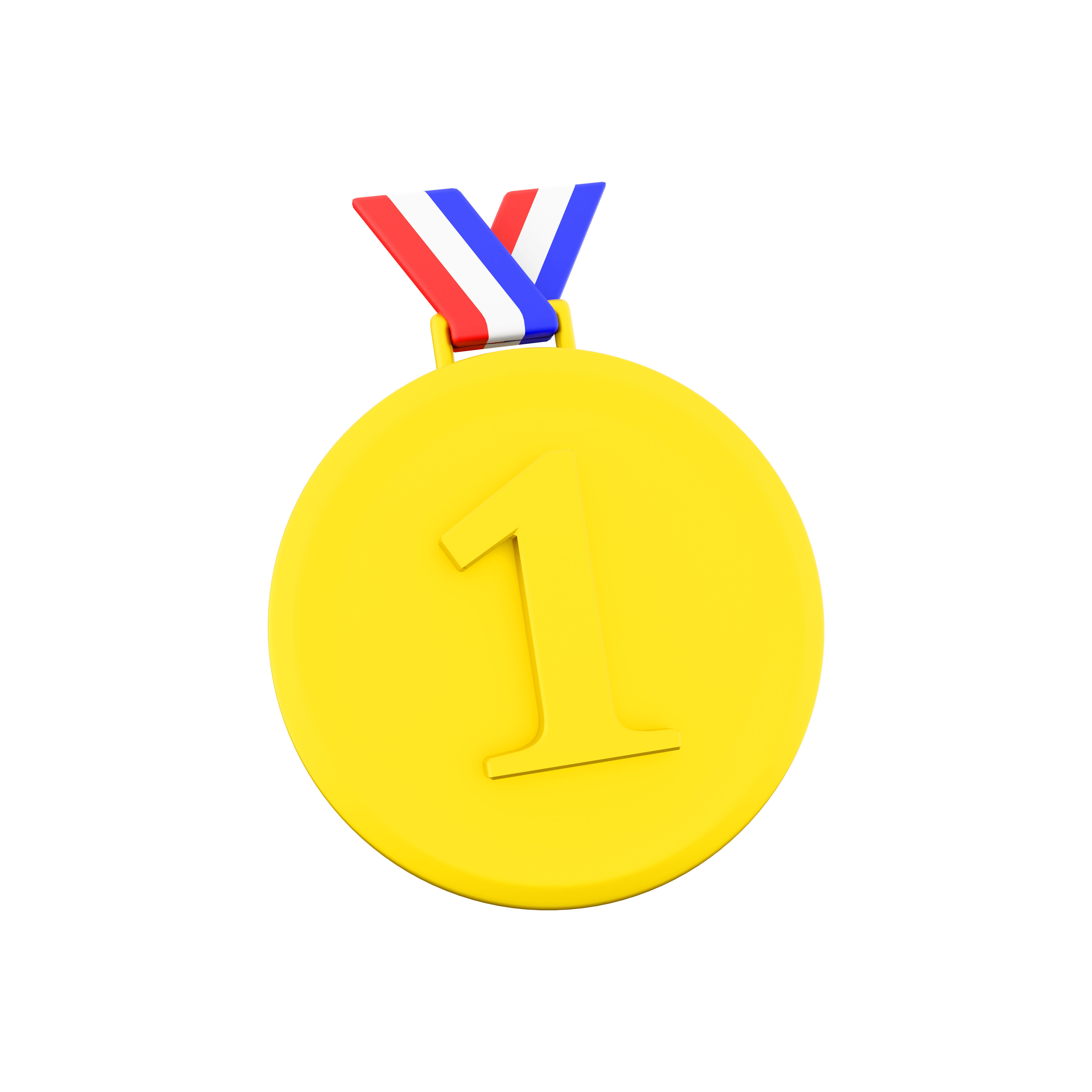 3d  first place gold medal icon 3D model_1