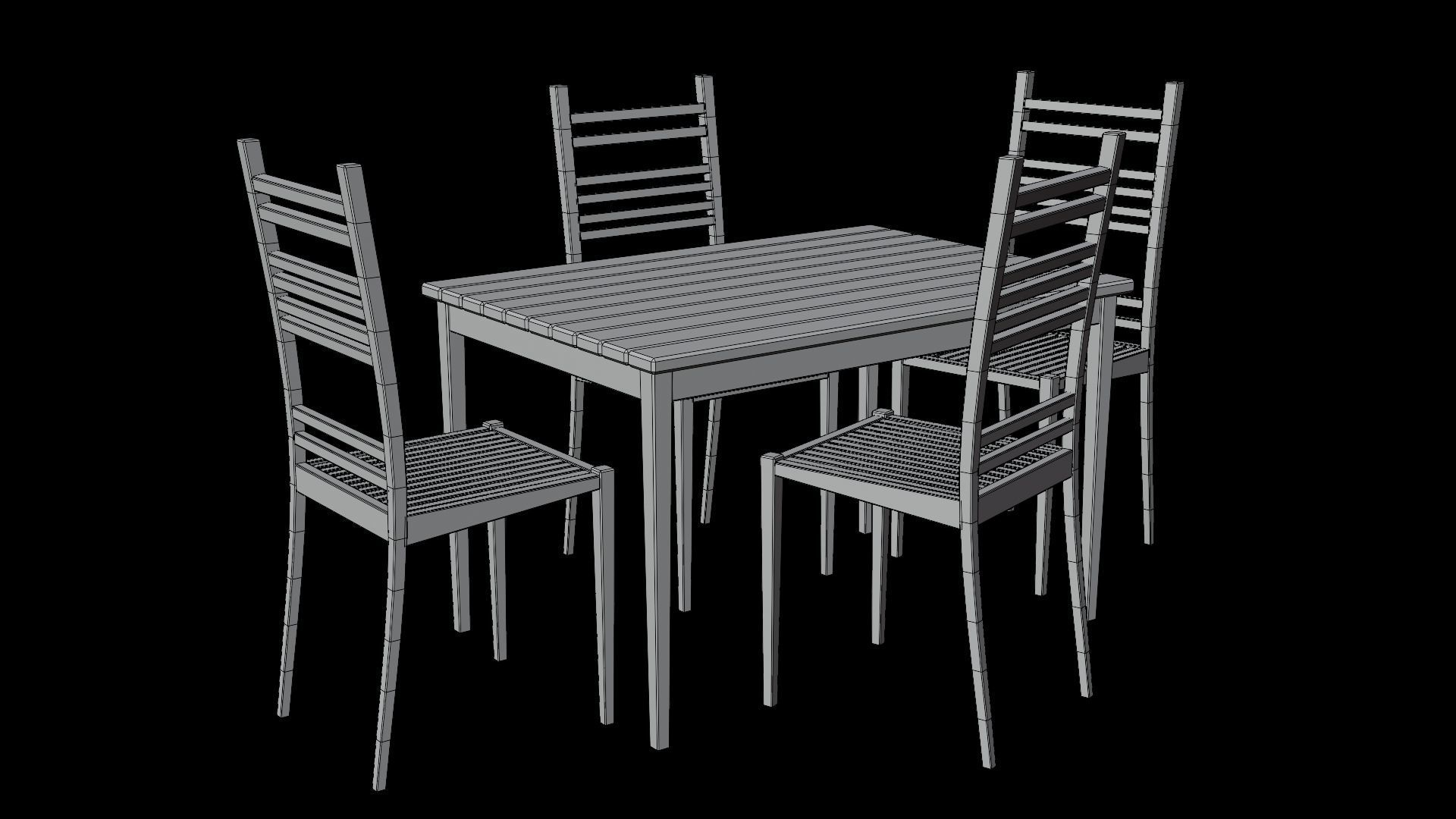 PBR WOOD FURNITURES - Collection 01  - 4K Textures Game Ready Low-poly 3D model_11