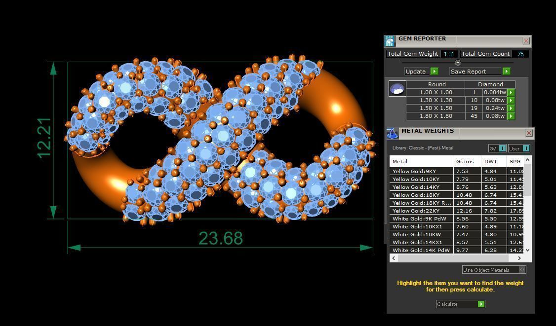 Infinity chain link 3D model_5