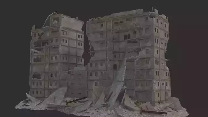 destruction  Low-poly 3D model