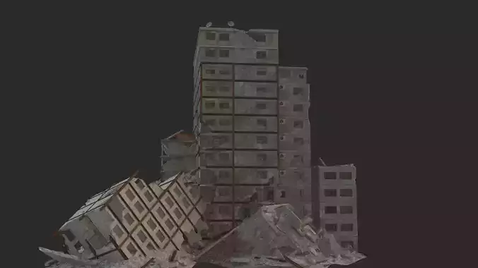 destruction  Low-poly 3D model