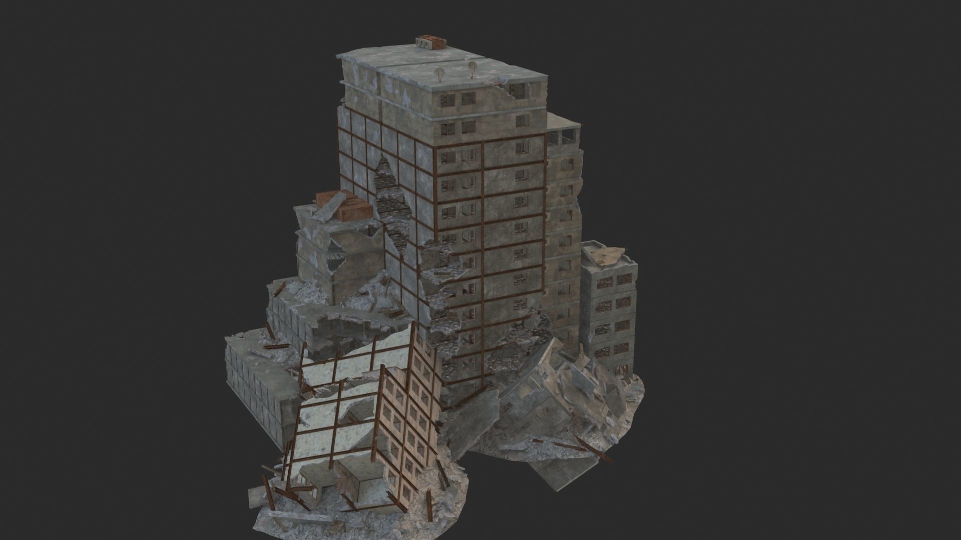 destruction  Low-poly 3D model_2
