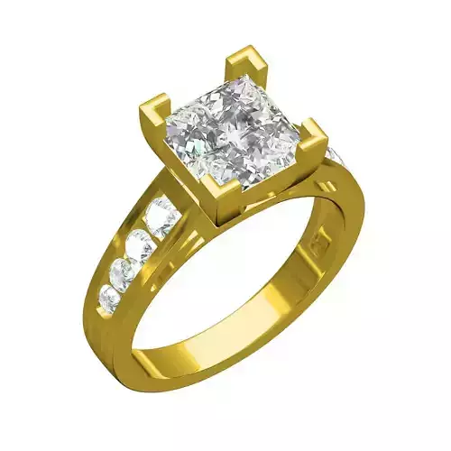 4 Princess Cut Diamond Solitaire Ring