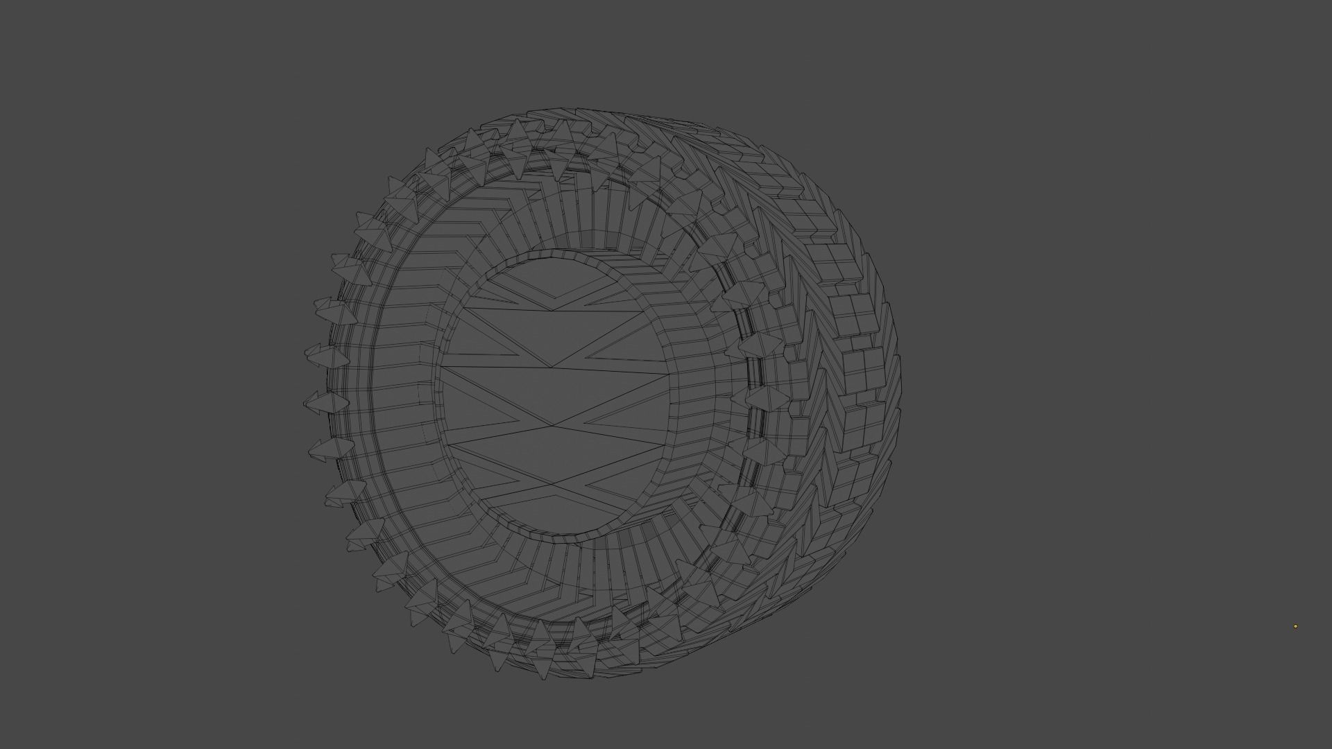 Wheel Low-poly 3D model_4