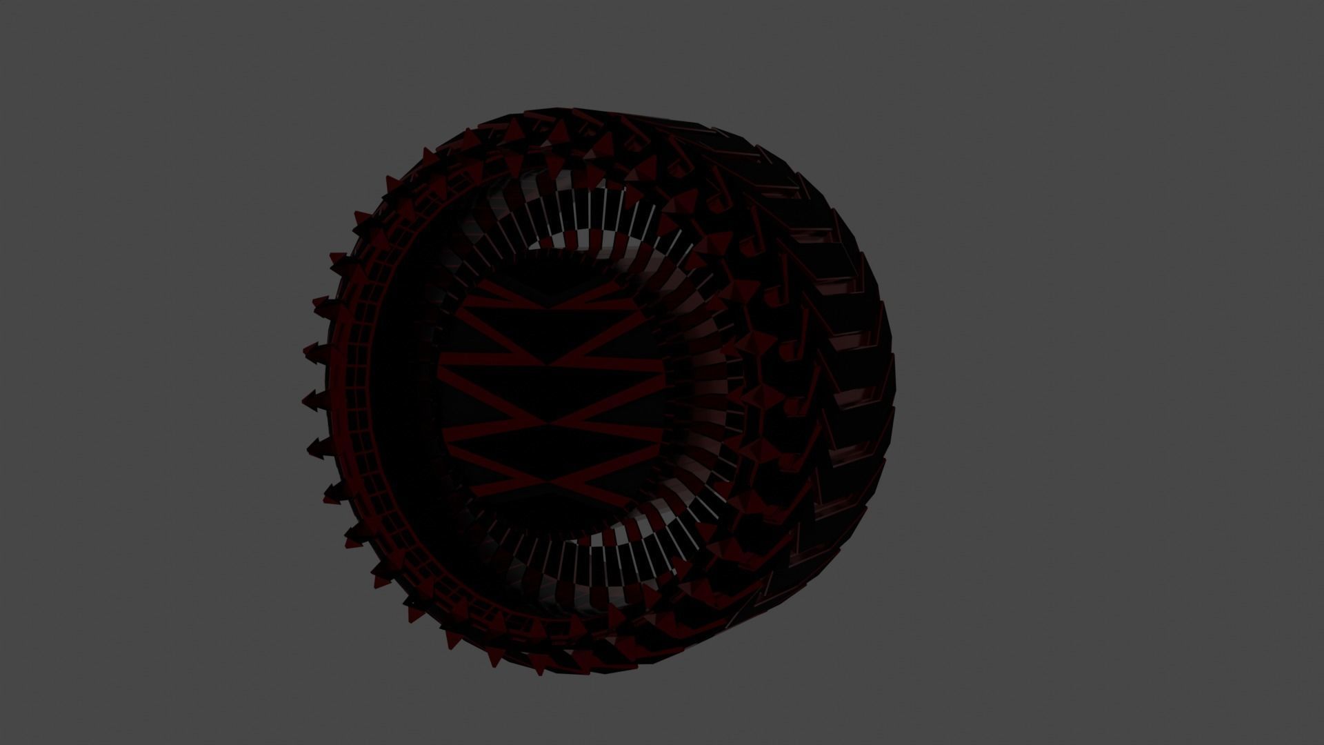 Wheel Low-poly 3D model_1