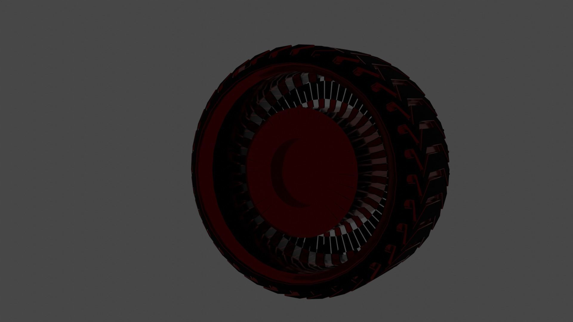 Wheel Low-poly 3D model_2