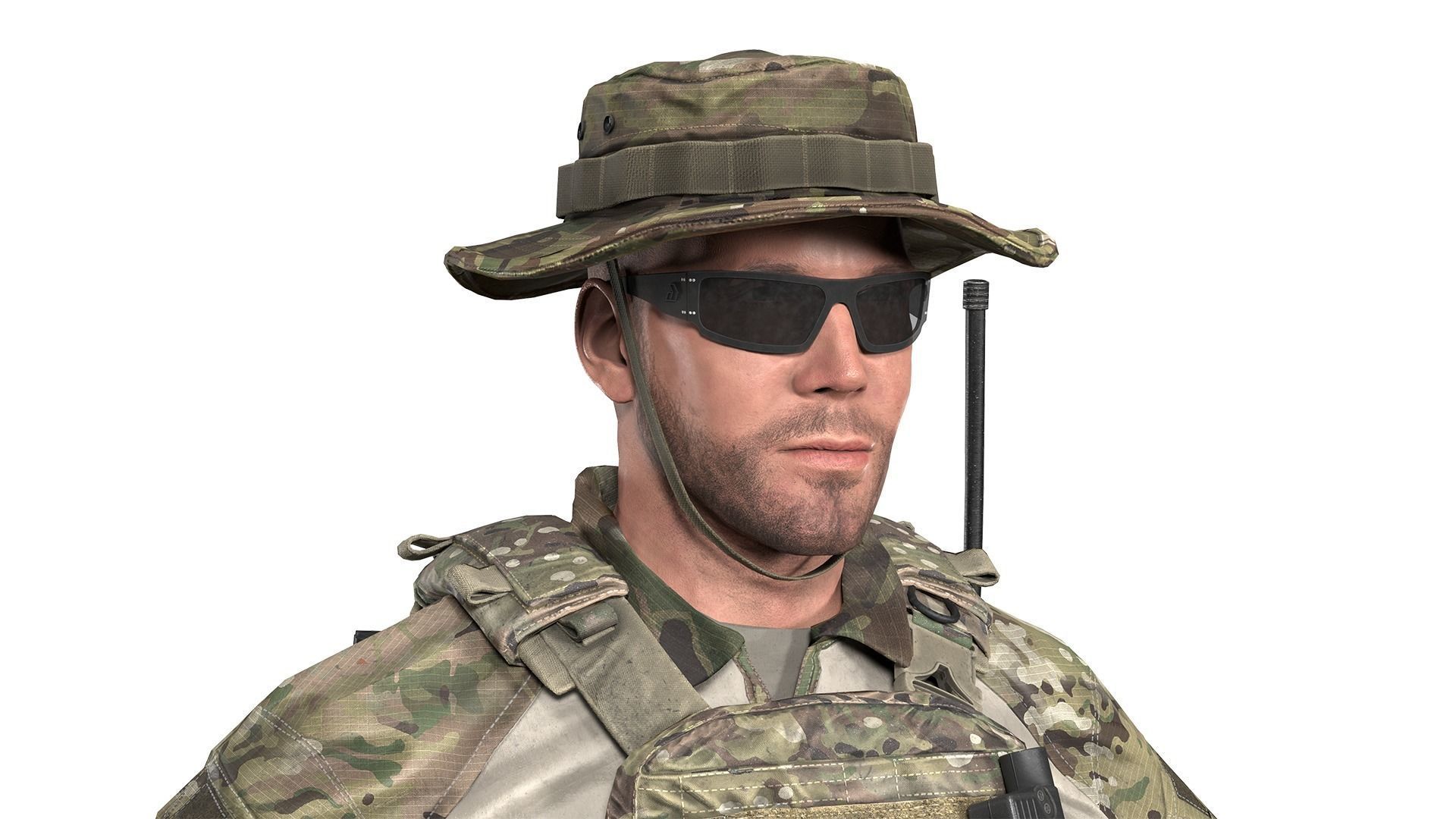 MILITARY BOONIE HAT Low-poly 3D model_1