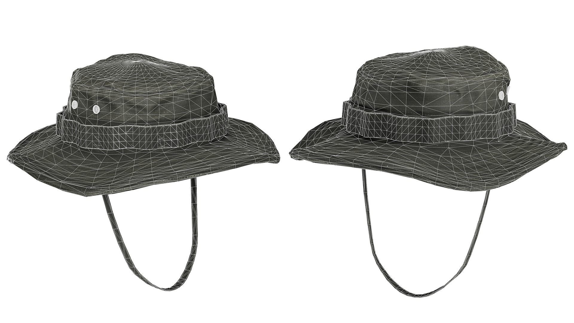 MILITARY BOONIE HAT Low-poly 3D model_8