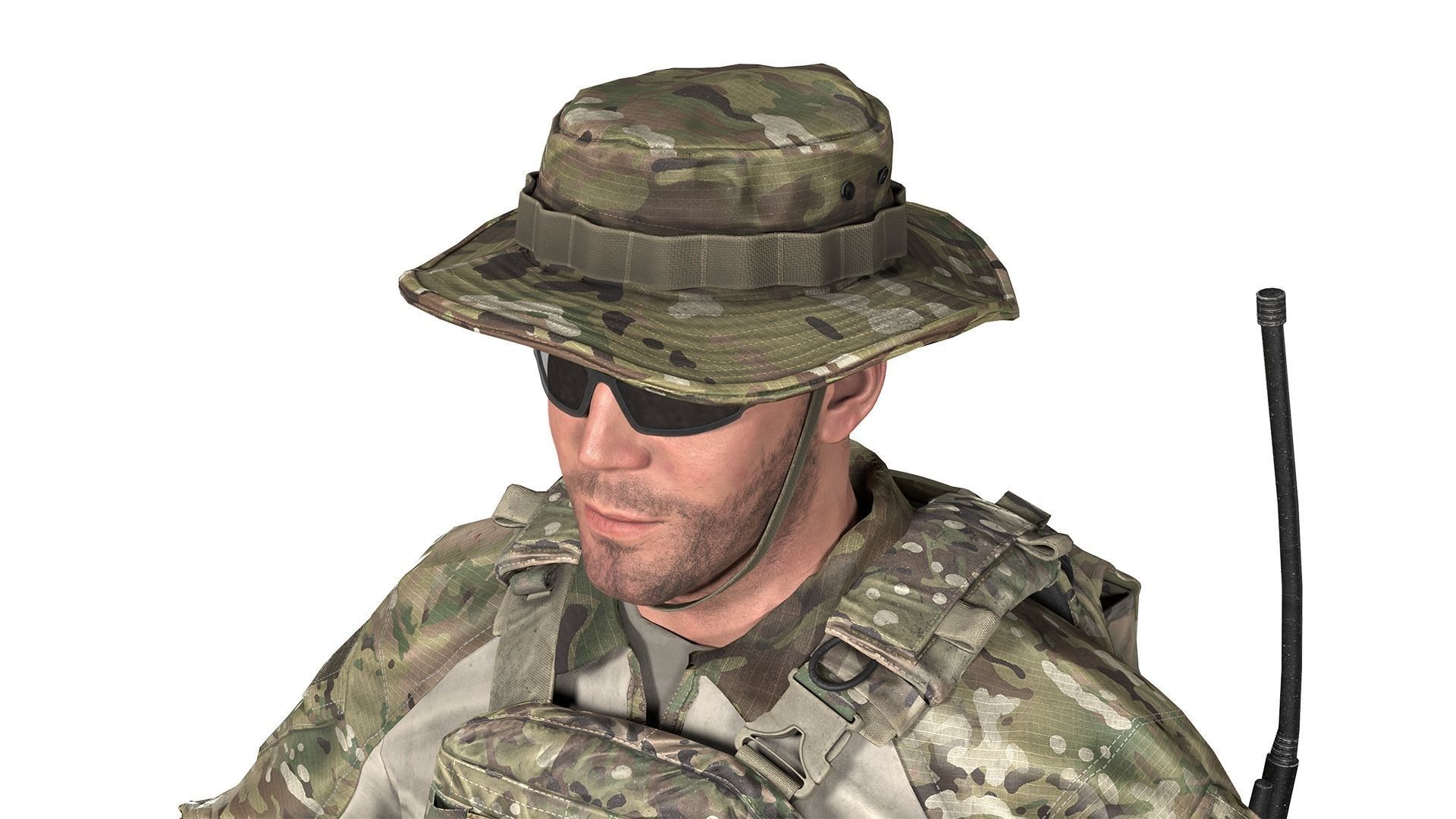 MILITARY BOONIE HAT Low-poly 3D model_5