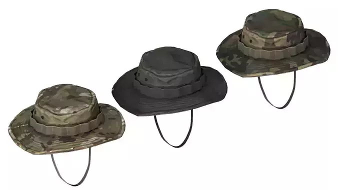 MILITARY BOONIE HAT Low-poly 3D model