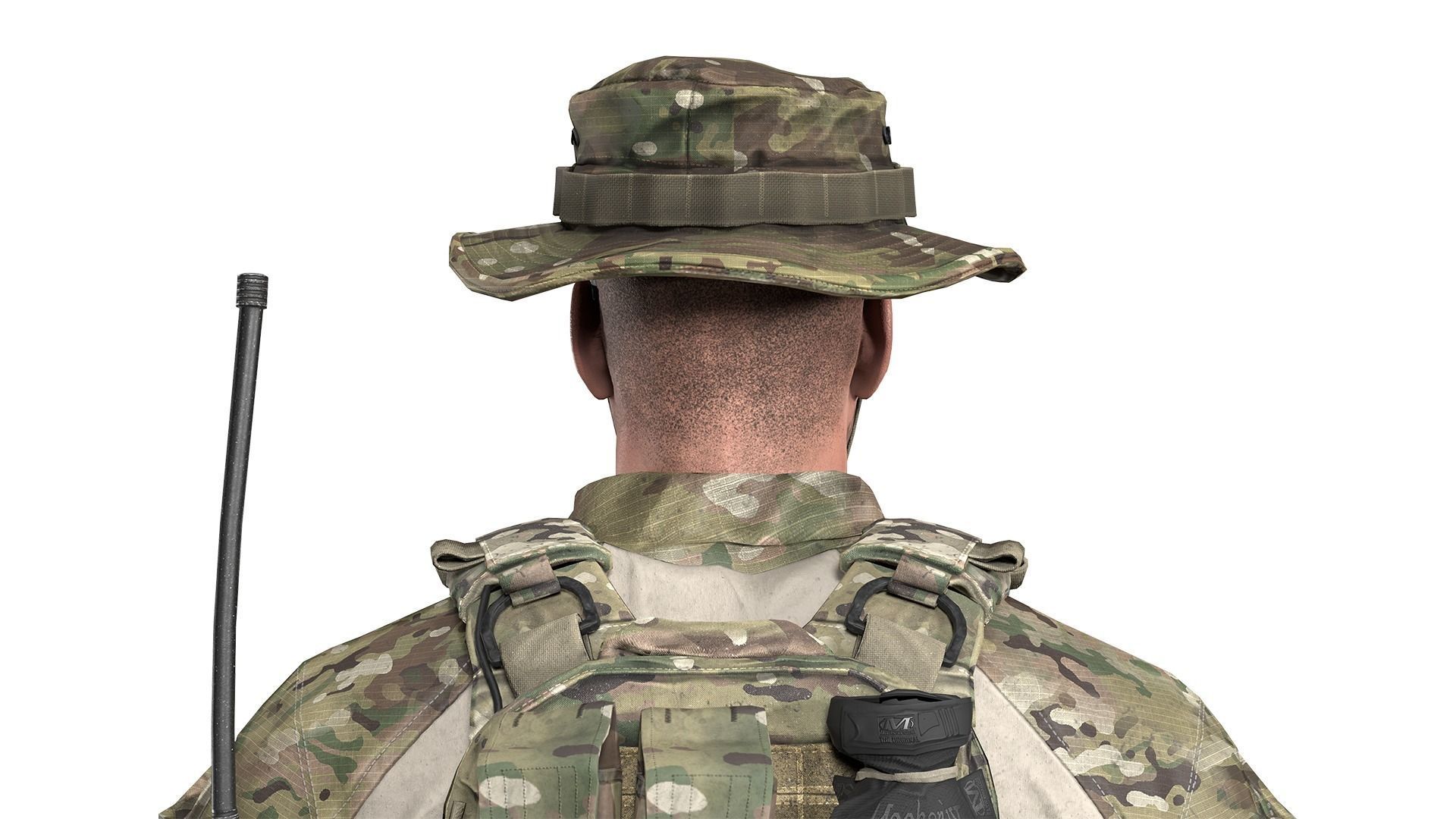 MILITARY BOONIE HAT Low-poly 3D model_7