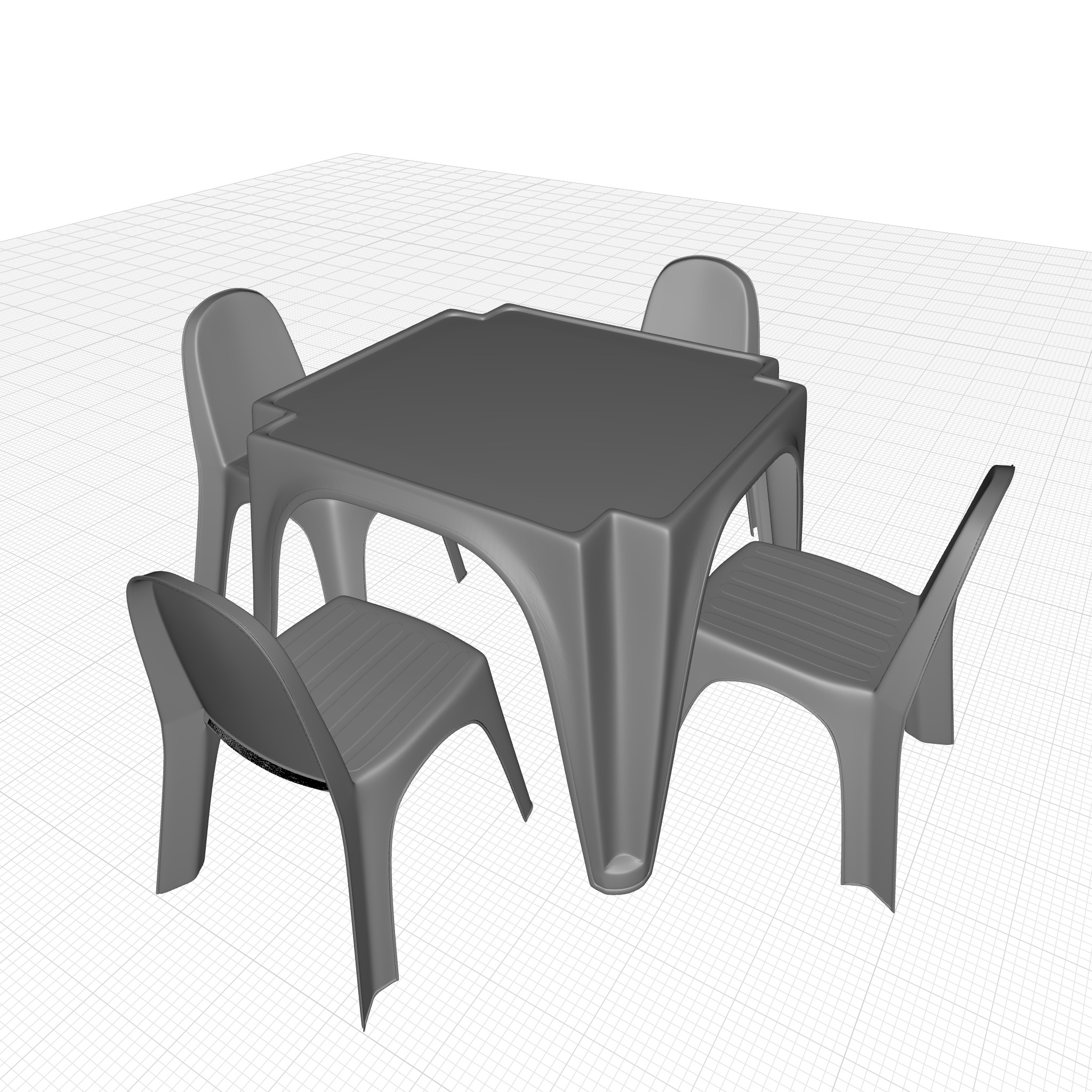 Karissa Kids Table and Chair Set 3D model_4