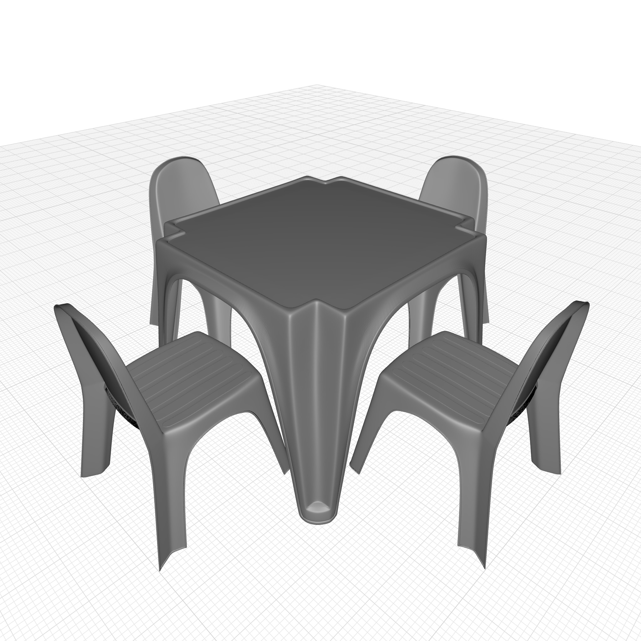 Karissa Kids Table and Chair Set 3D model_3