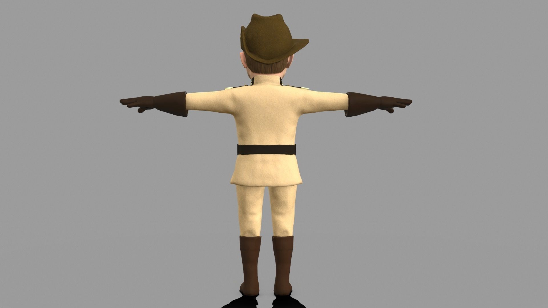 Theodore Roosevelt game ready caricature Low-poly 3D model_4