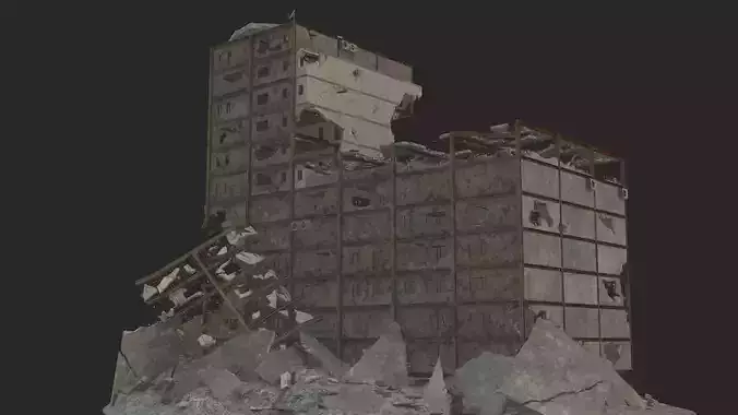 destruction Low-poly 3D model