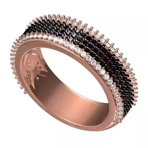 Womens Black and White Diamond Engagement Ring