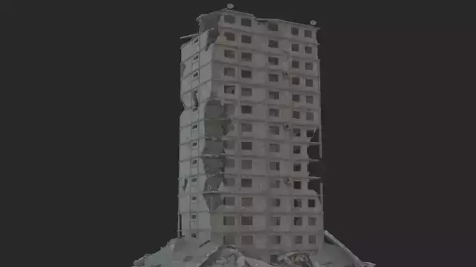 destroyed building