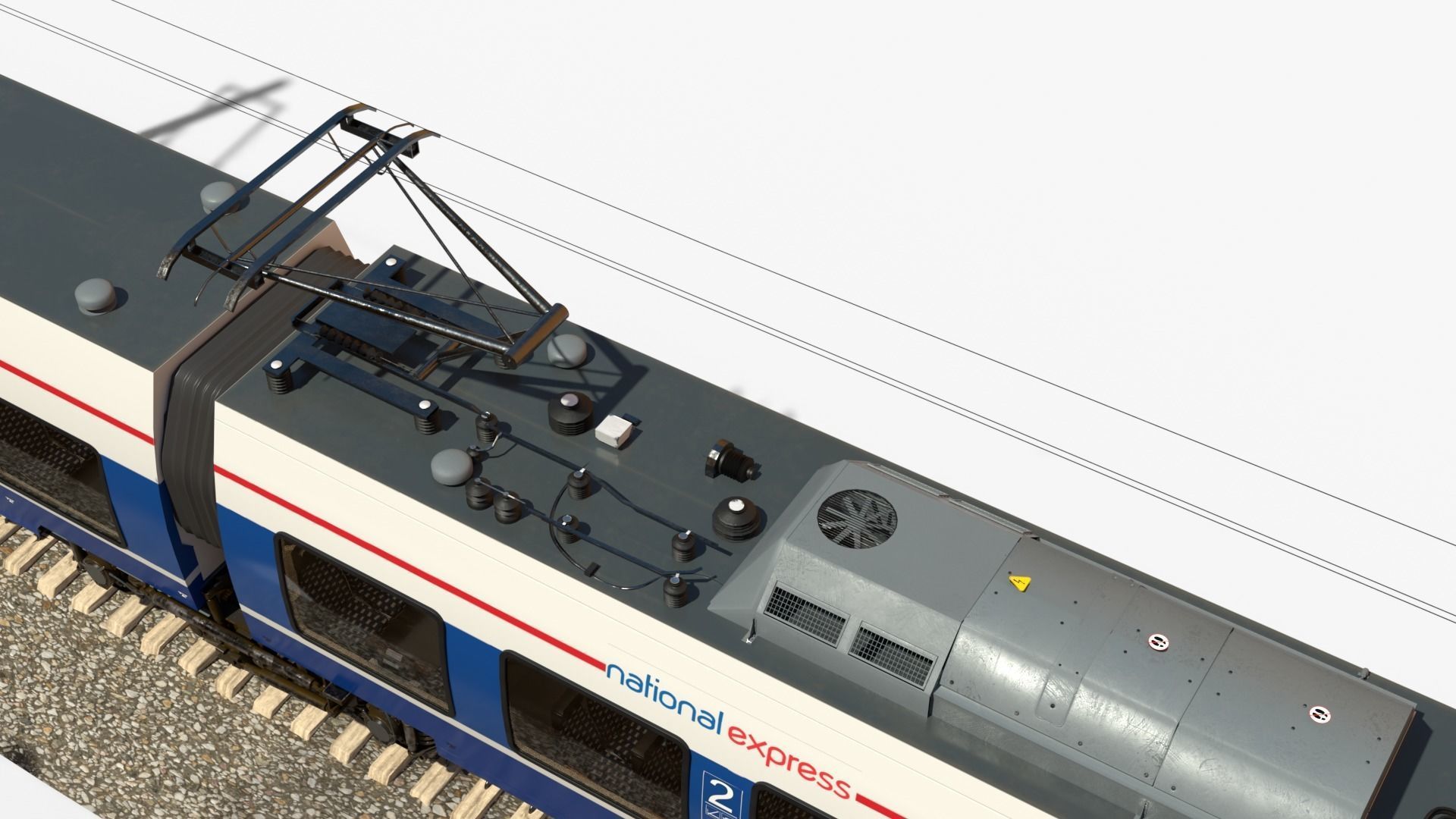 Bombardier TALENT Train National Express Rigged Animated Low-poly 3D model_5