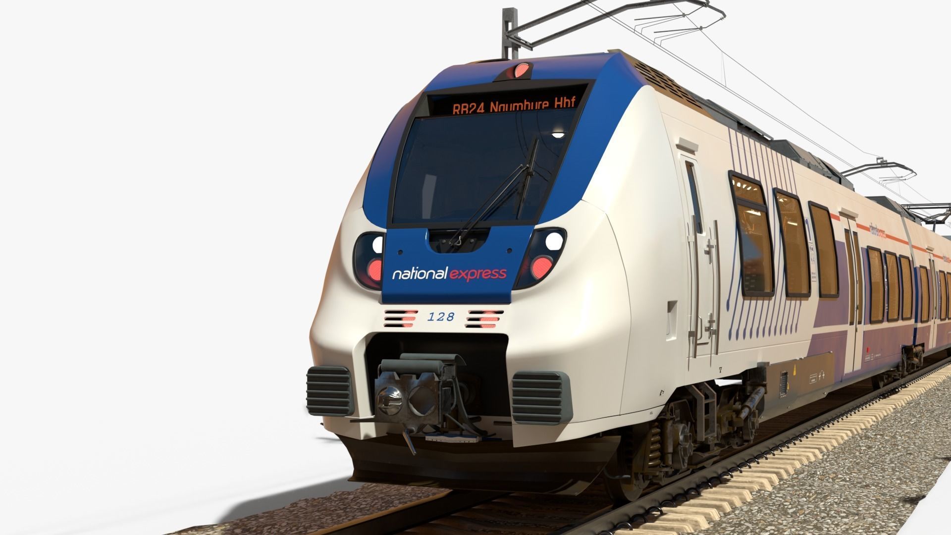 Bombardier TALENT Train National Express Rigged Animated Low-poly 3D model_4