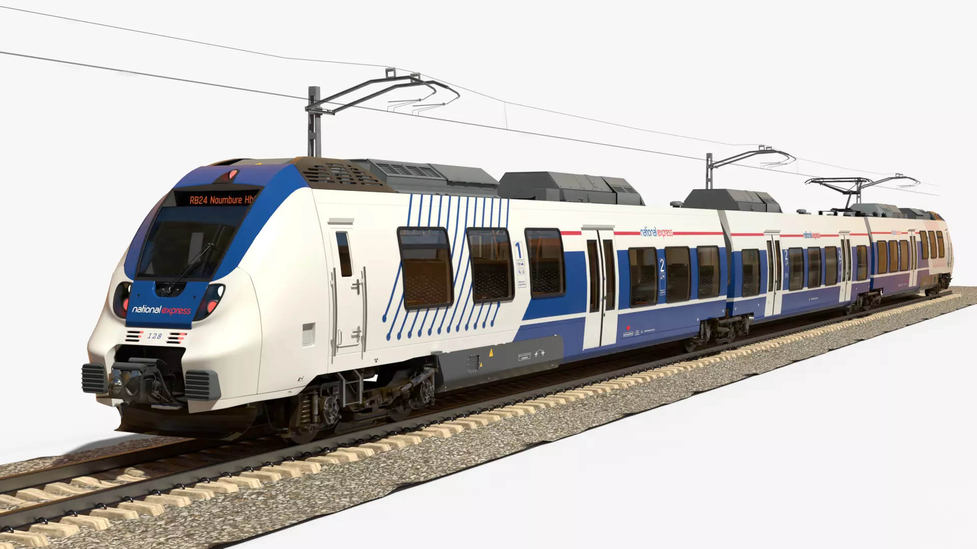 Bombardier TALENT Train National Express Rigged Animated Low-poly 3D model_0