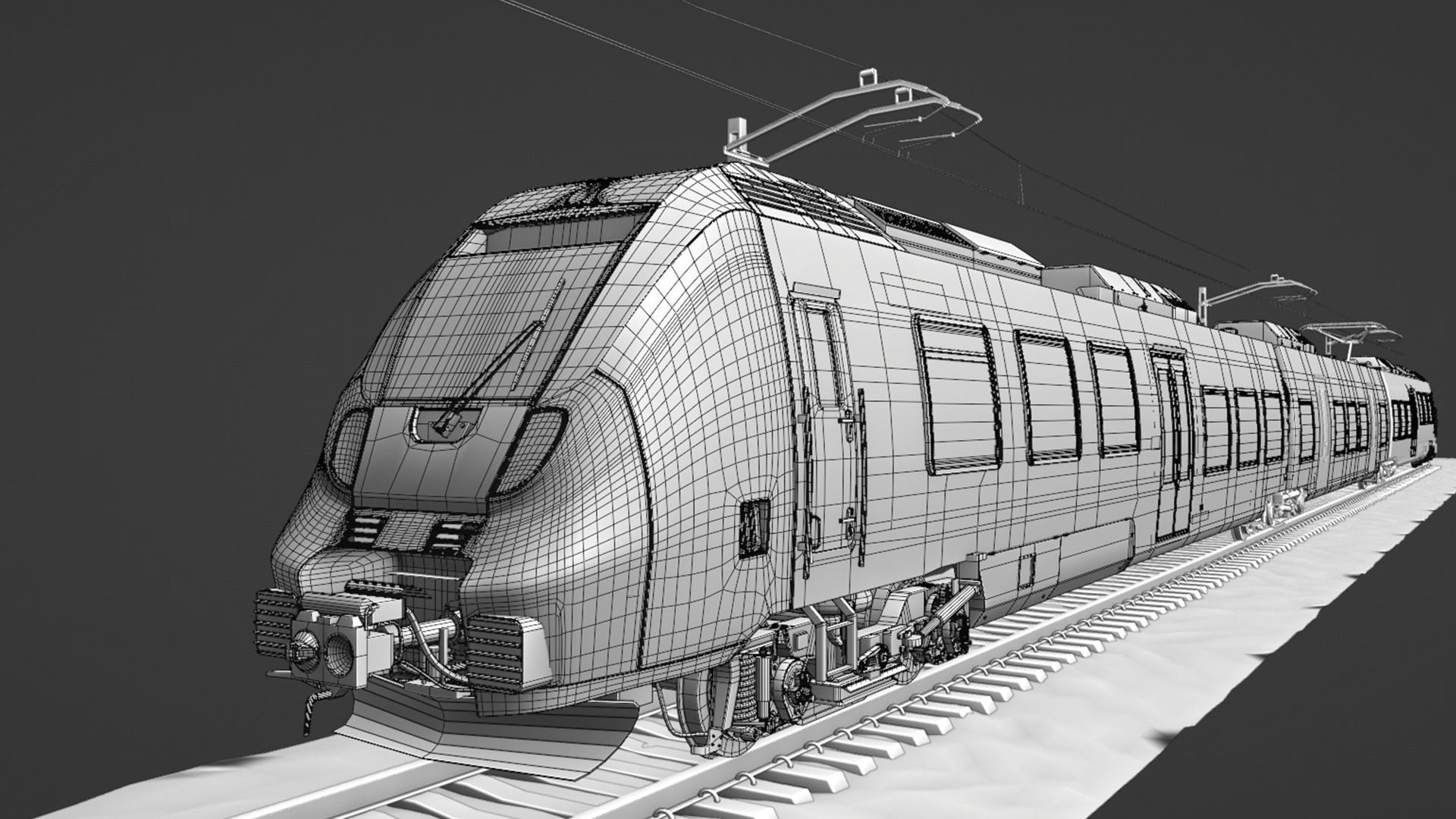 Bombardier TALENT Train National Express Rigged Animated Low-poly 3D model_14