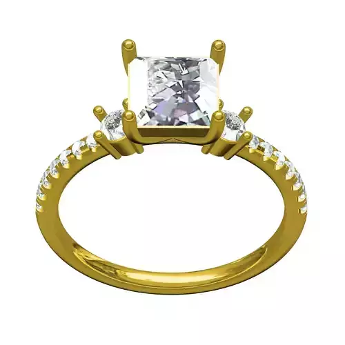 Princess Cut Diamond Micro Prong Set Engagement ring for Women