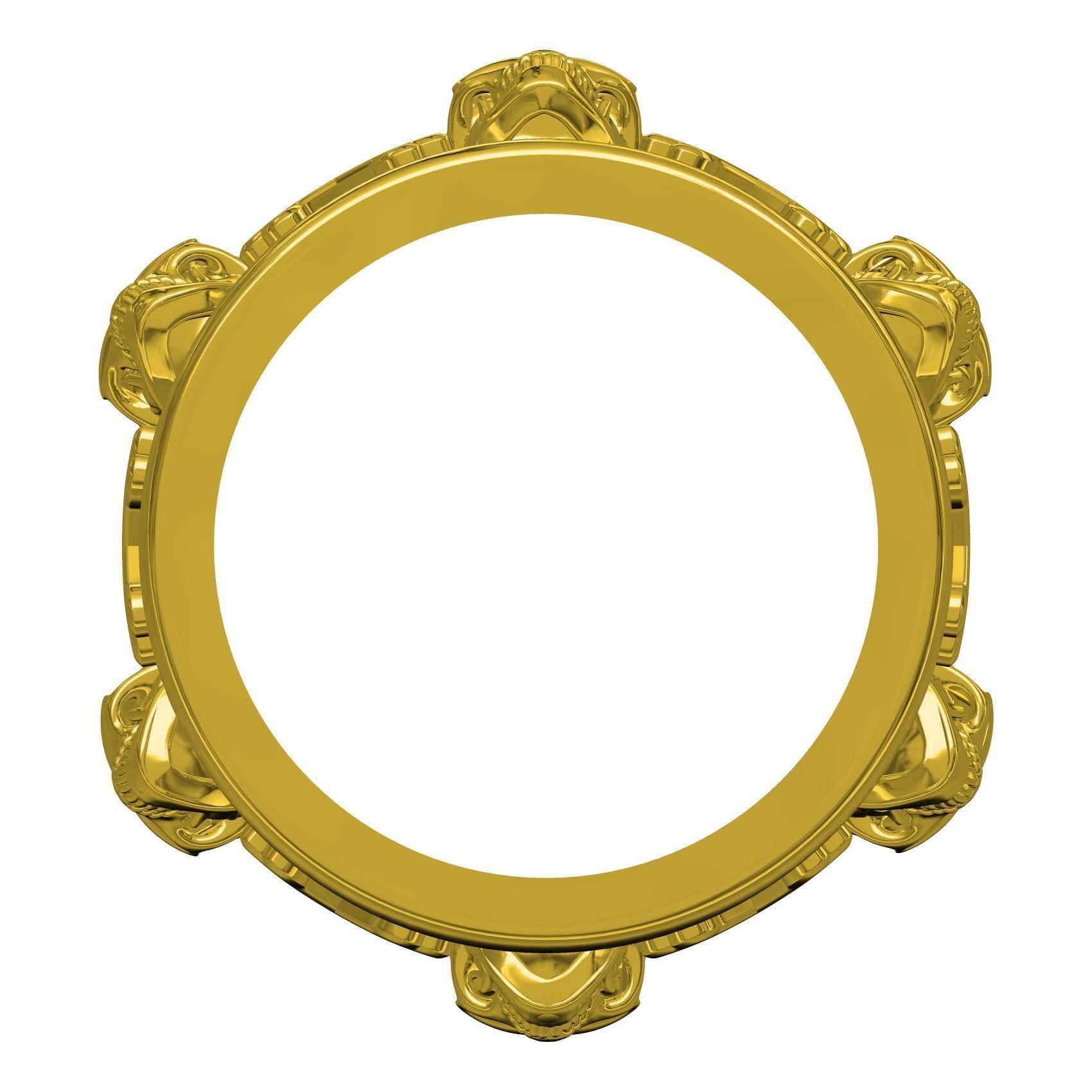 Skull and Bone Wedding Band for Men 3D print model_3