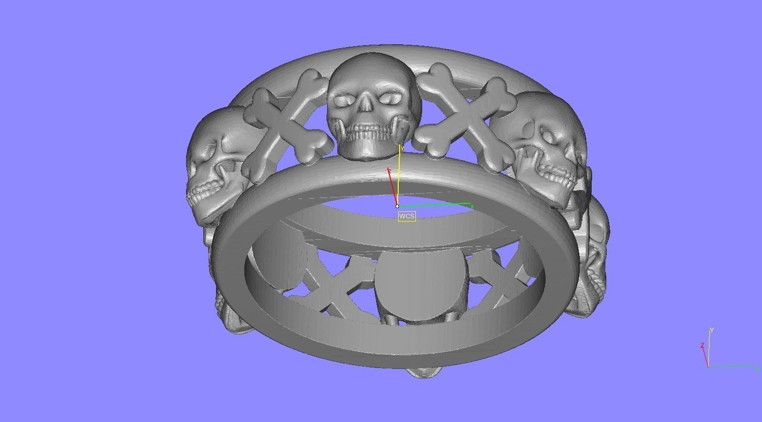 Skull and Bone Wedding Band for Men 3D print model_13