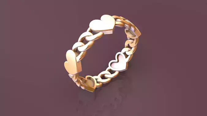 CubanChain With a Hearts Ring