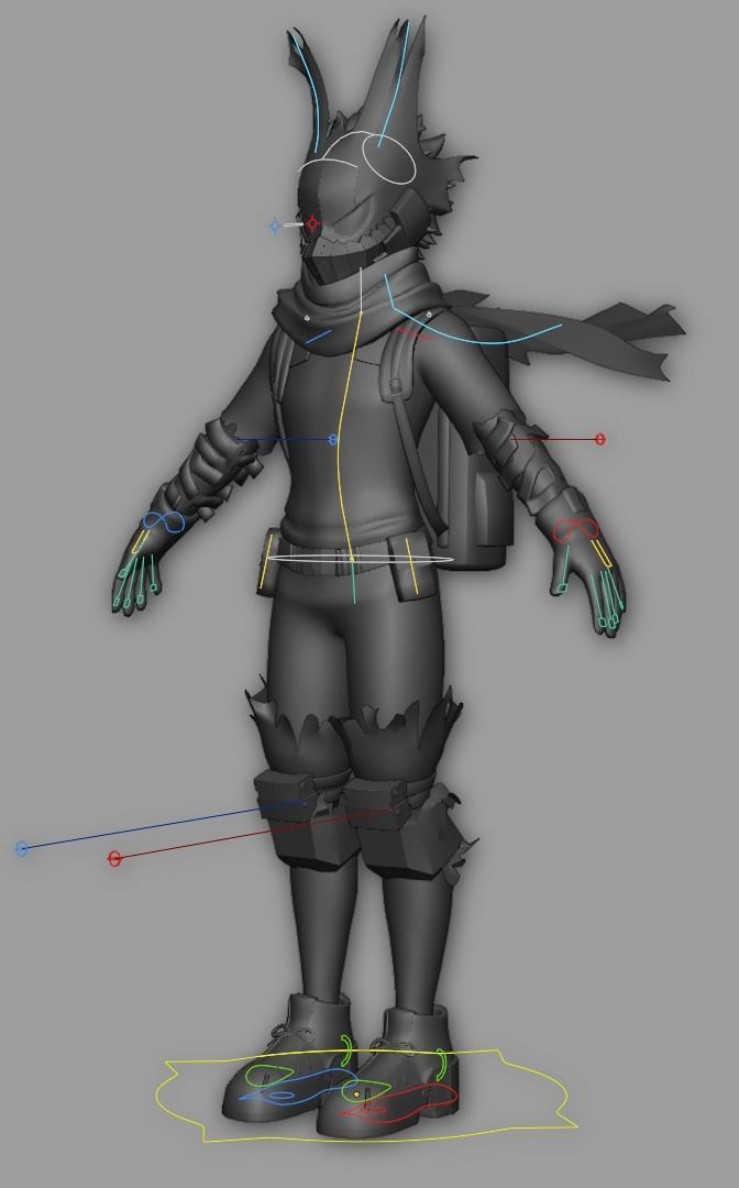 Edgy Midoriya from Boku no hero academia - Rigged Low-poly 3D model_5
