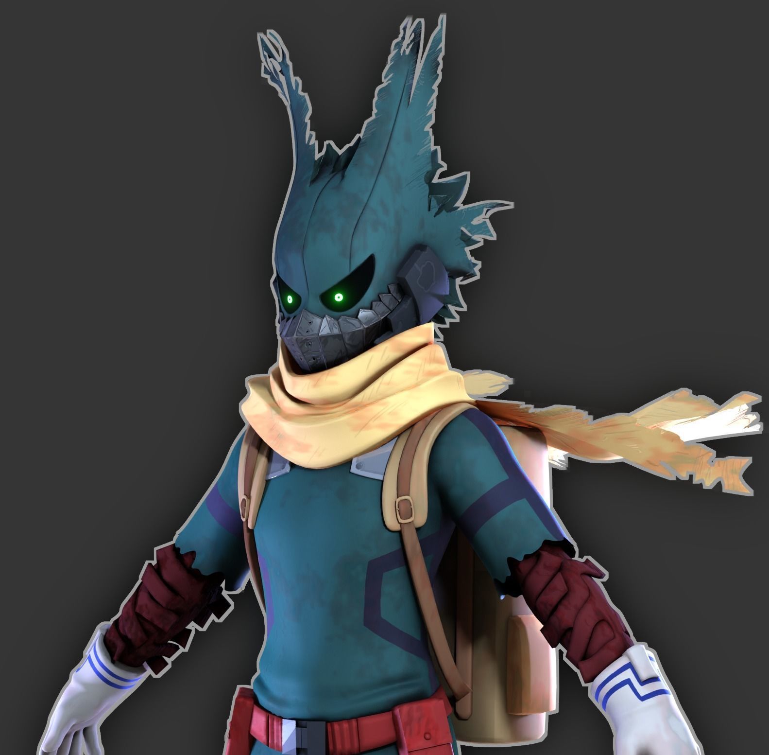Edgy Midoriya from Boku no hero academia - Rigged Low-poly 3D model_4