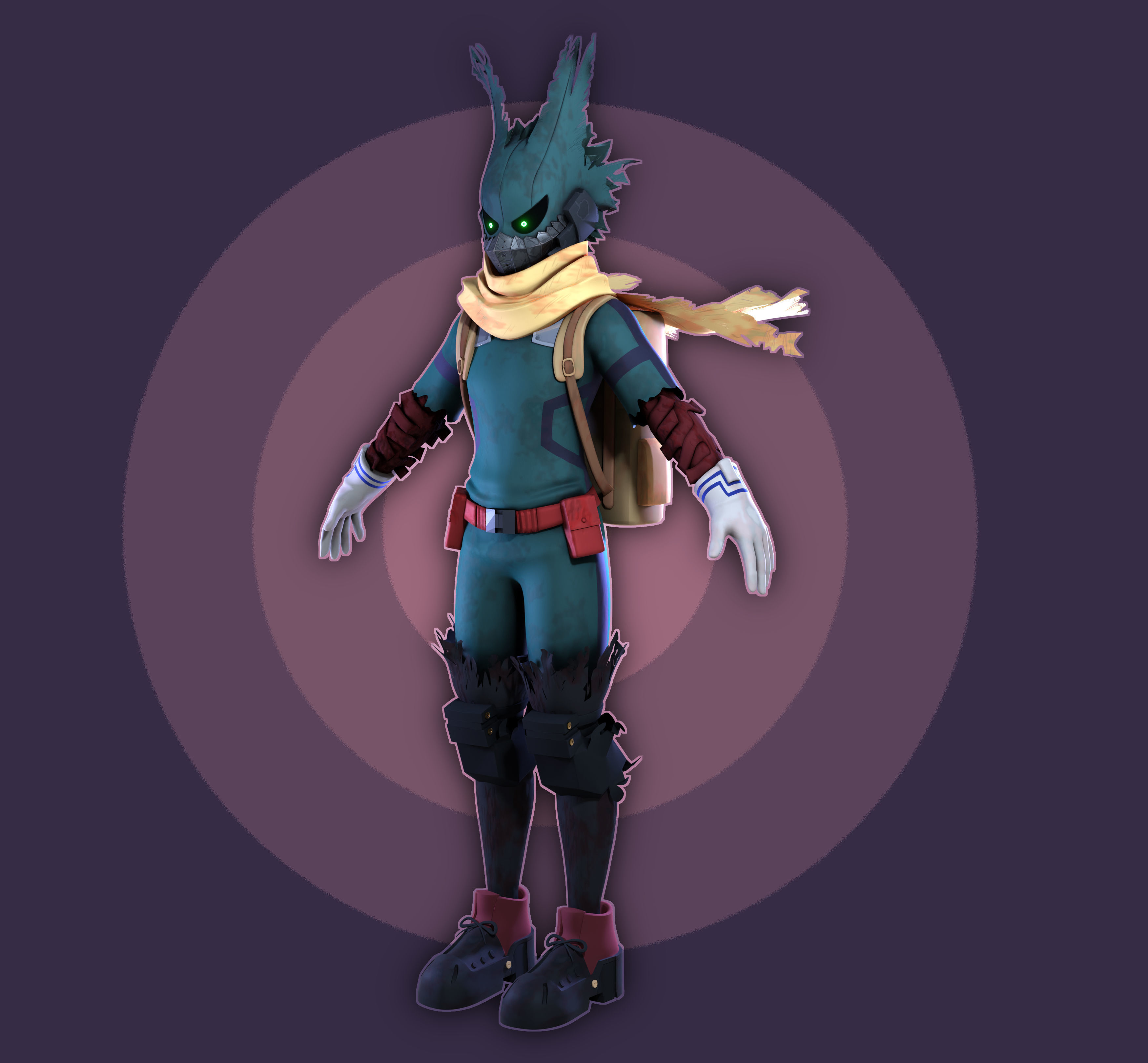Edgy Midoriya from Boku no hero academia - Rigged Low-poly 3D model_3