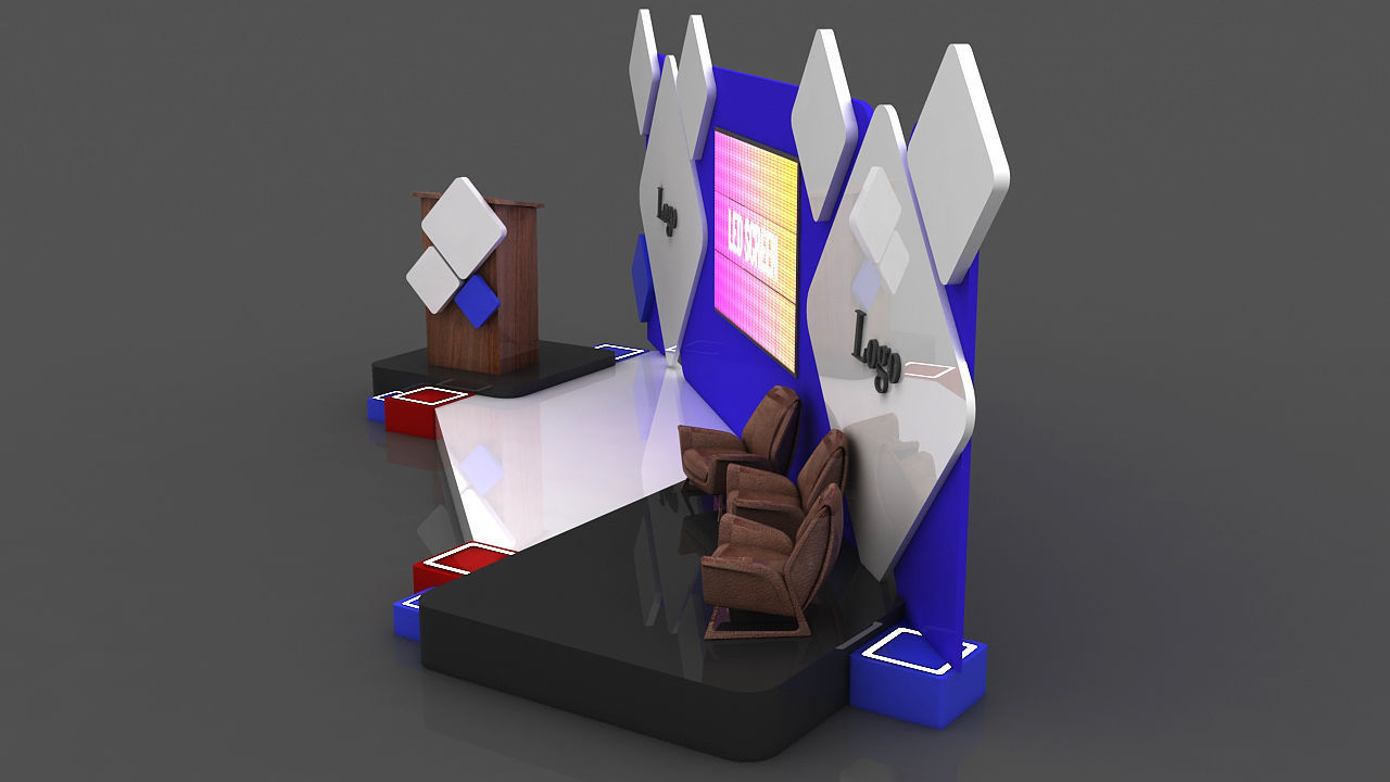 Event Stage Design Low-poly 3D model_5