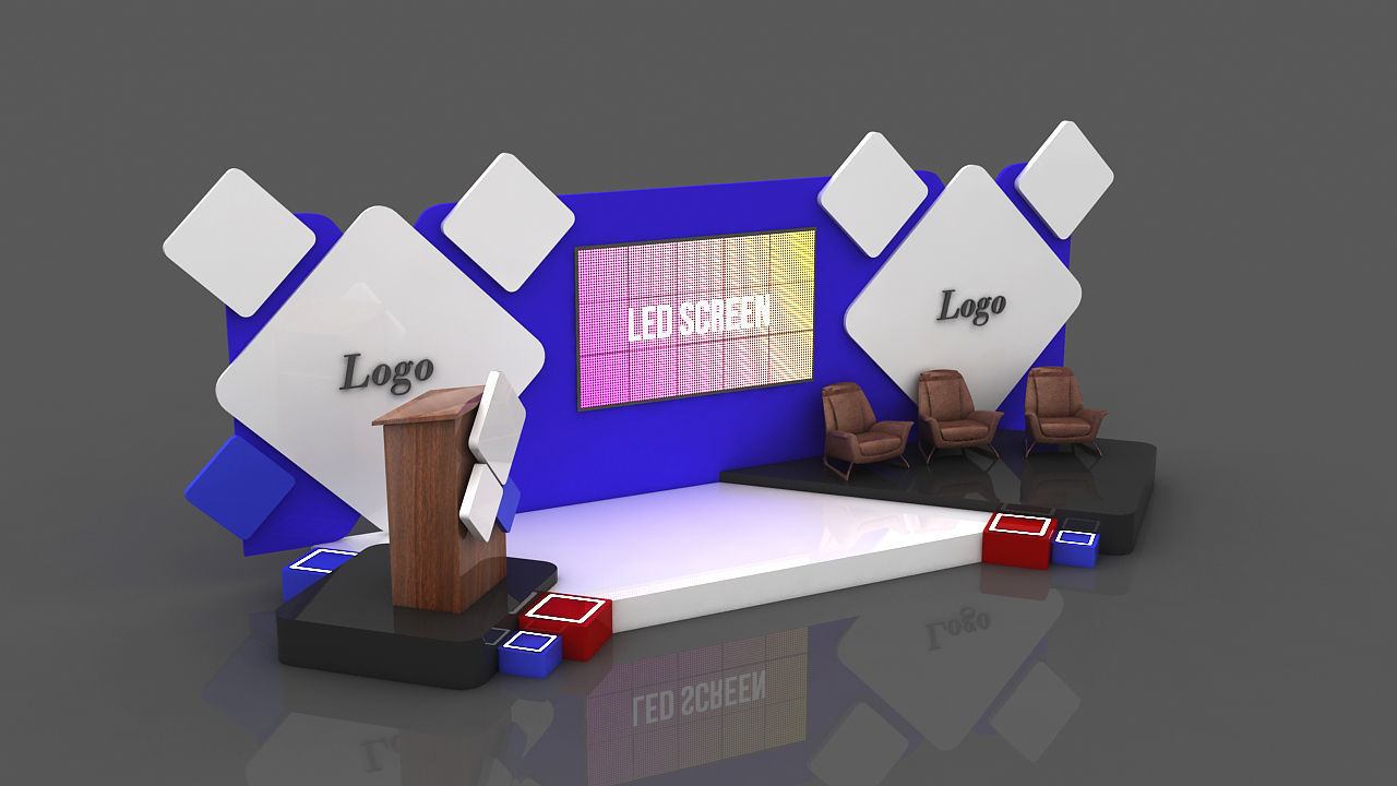 Event Stage Design Low-poly 3D model_3