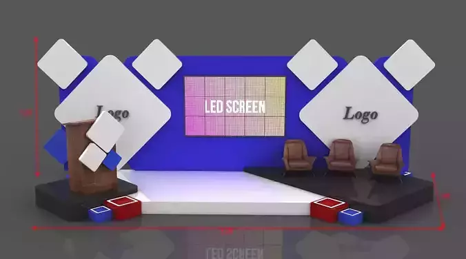 Event Stage Design Low-poly 3D model