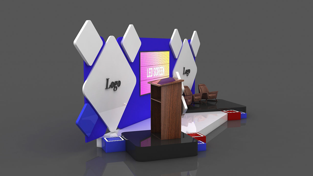 Event Stage Design Low-poly 3D model_4