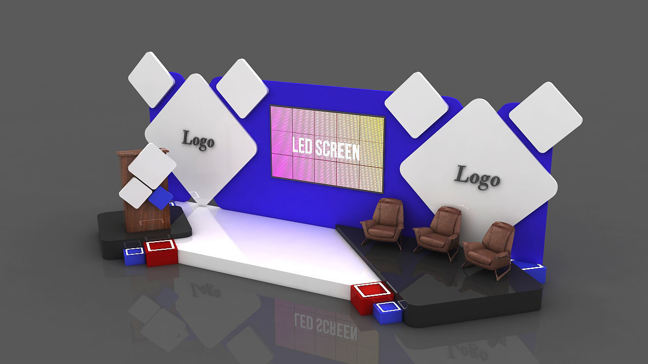 Event Stage Design Low-poly 3D model_2