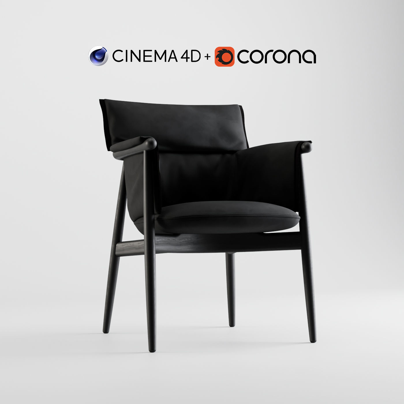 E015 Embrace Lounge Chair by  C4D and Corona Render  3D model_2