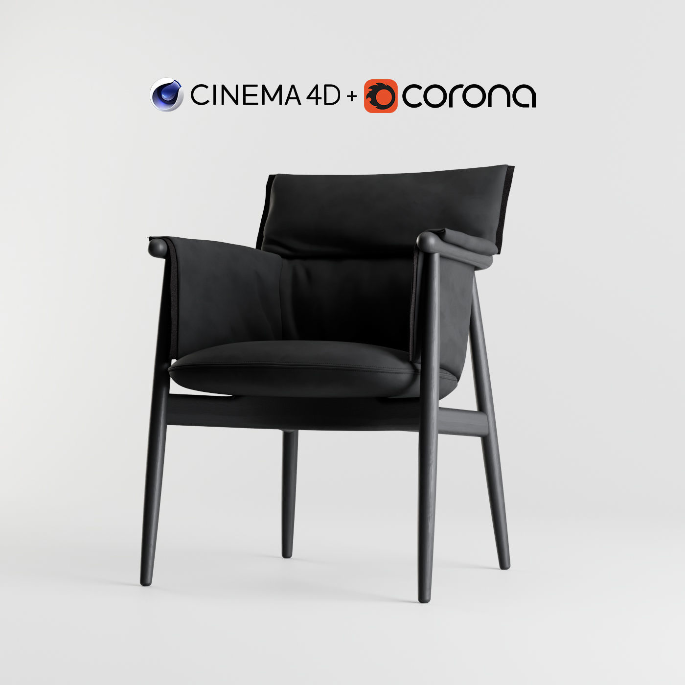 E015 Embrace Lounge Chair by  C4D and Corona Render  3D model_5