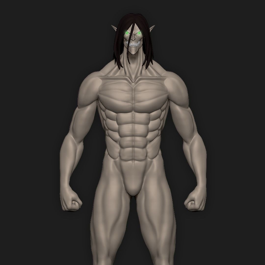 Eren Titan Figure Shingeki no Kyojin 3D print model_1