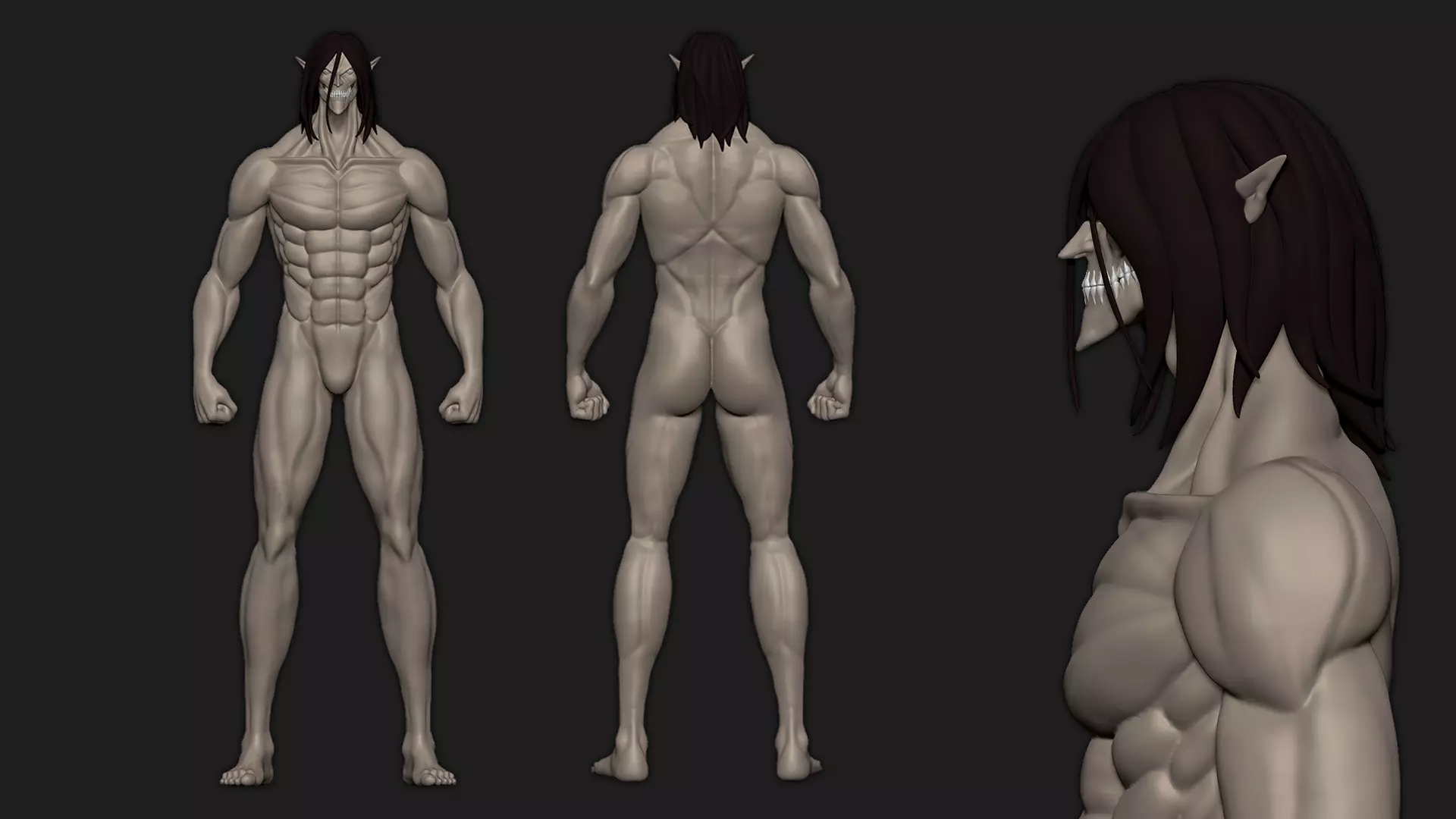 Eren Titan Figure Shingeki no Kyojin 3D print model_0