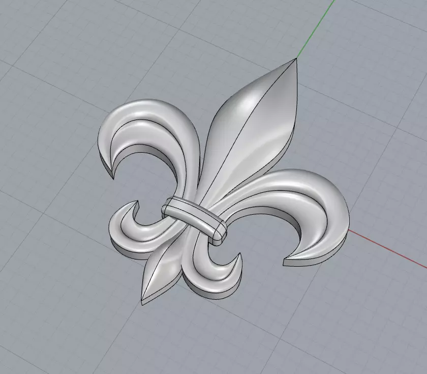 Fleus de lis bas relief 3D print model