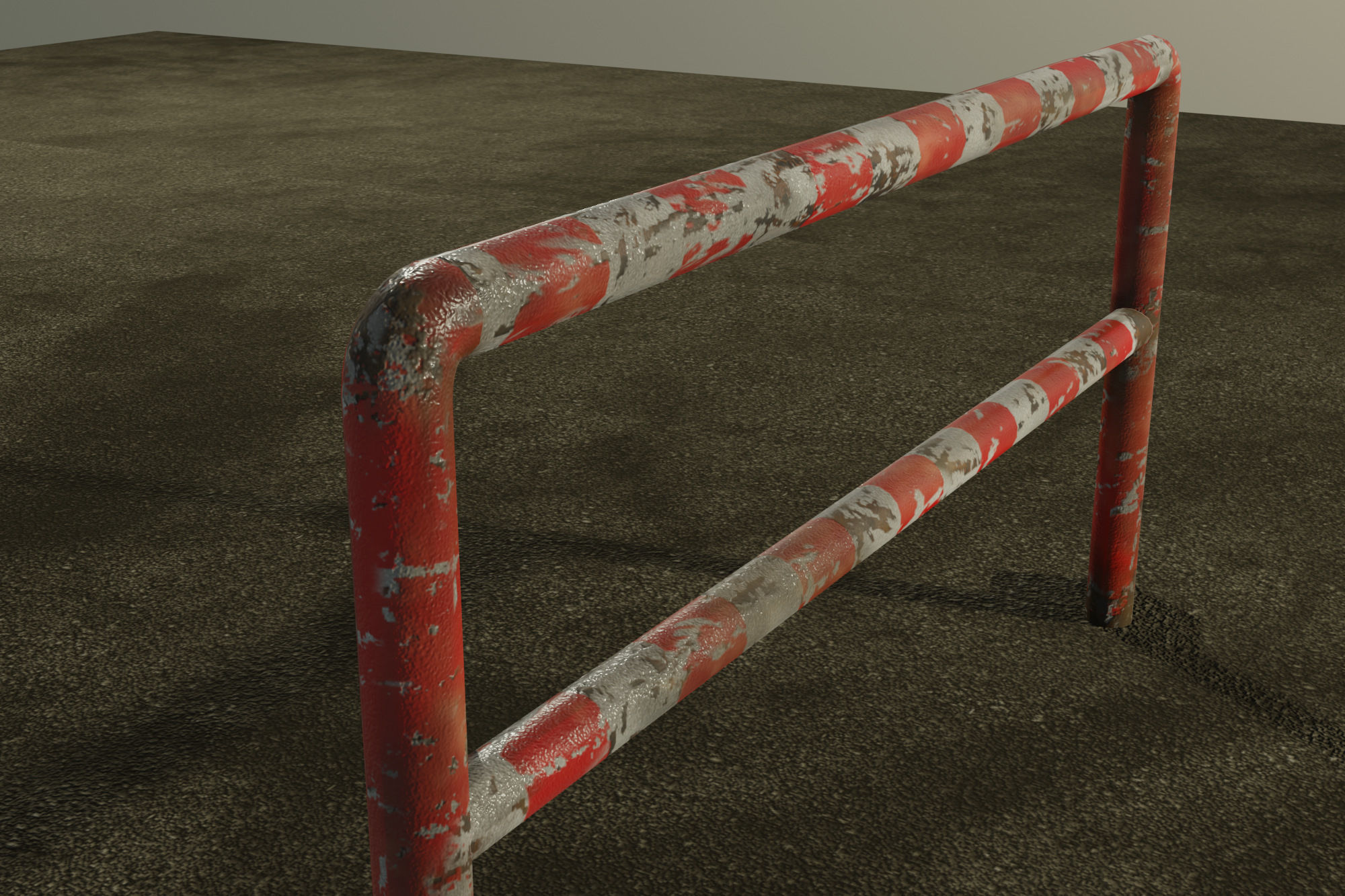 Road Barriers Set Low-poly 3D model_2