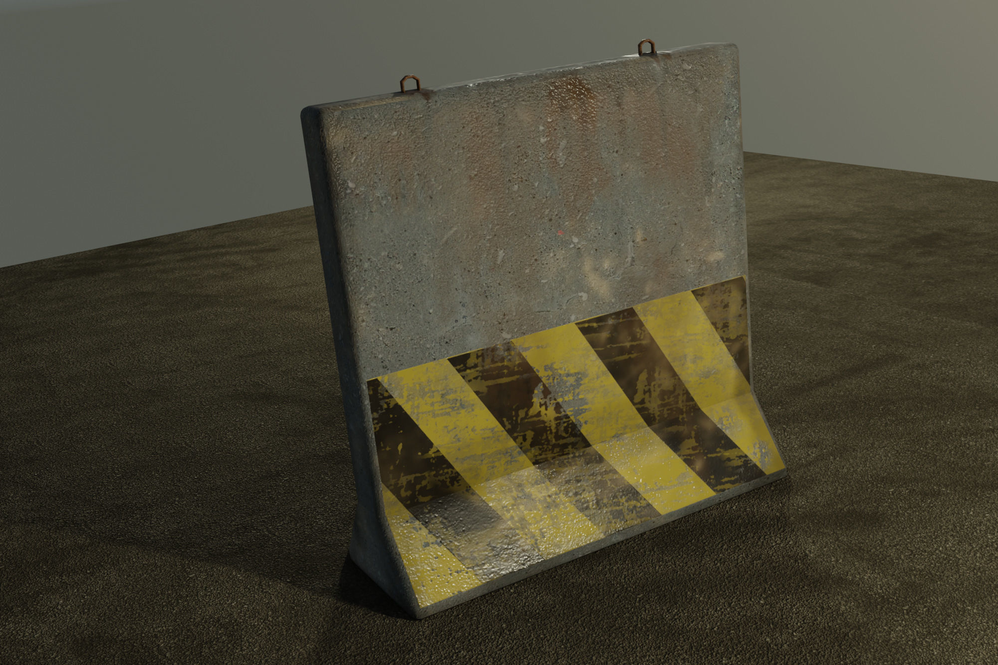 Road Barriers Set Low-poly 3D model_5