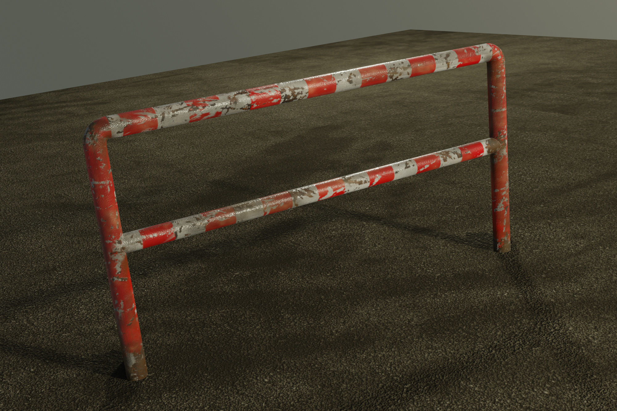 Road Barriers Set Low-poly 3D model_1