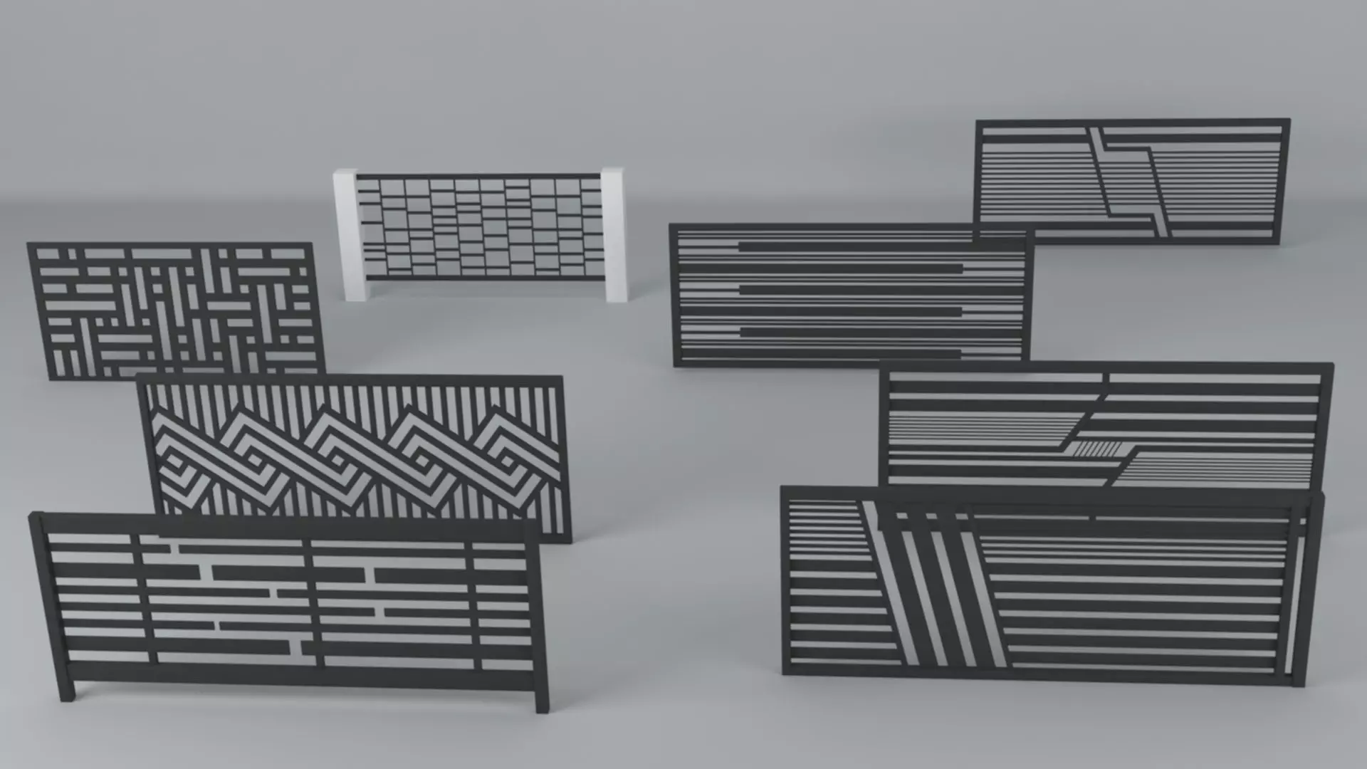 Modern Fences 3D model_0