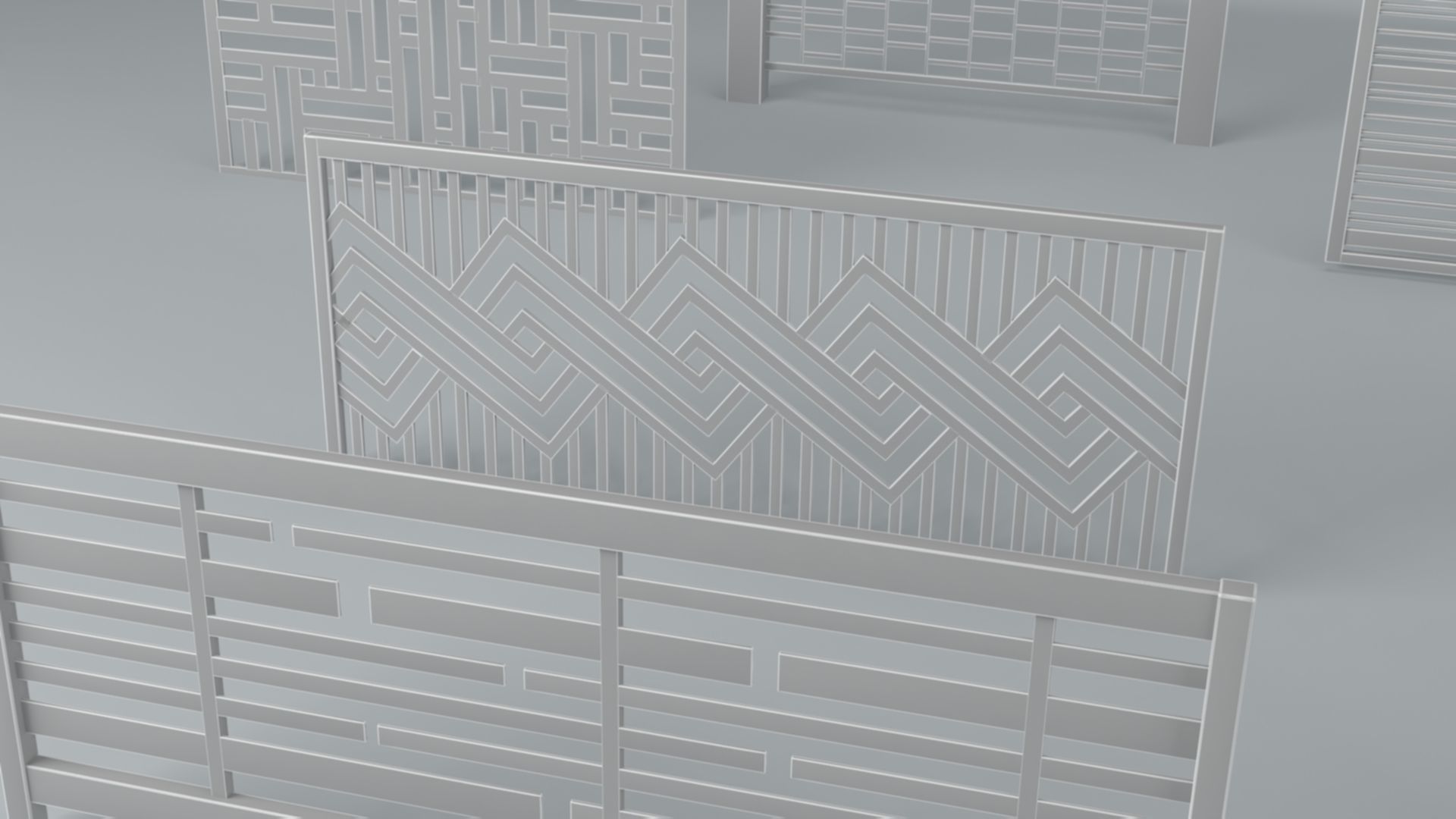 Modern Fences 3D model_22