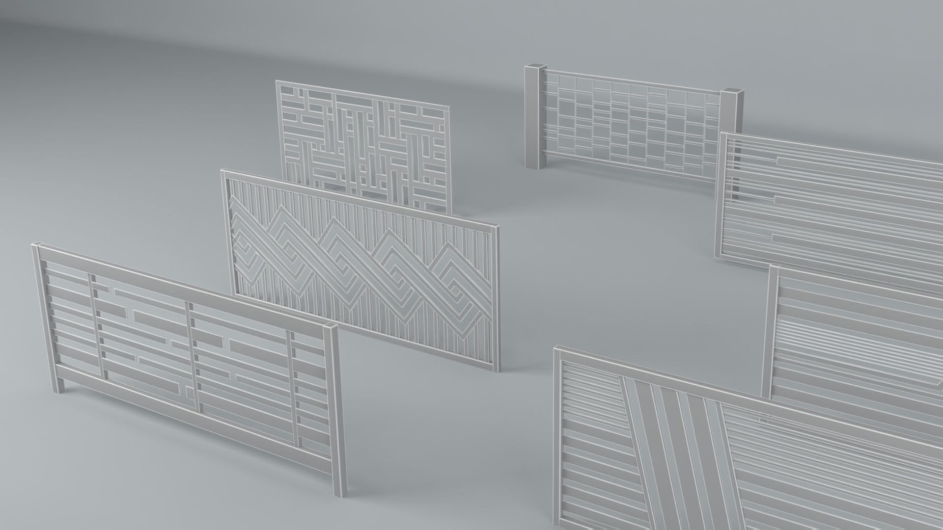 Modern Fences 3D model_23